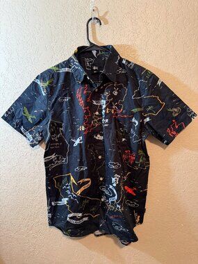 NWOT VINTAGE Stussy Men's Graphic Button Up Tee Shirt